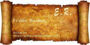 Erdős Razmus névjegykártya